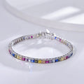 Pulsera De Tenis Square Zircon Tennis Chain Bracelet Hip Hop CZ Jewelry 925 Silver Men Tennis Bracelet