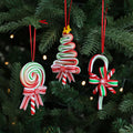 Christmas Party Supplies Plastic Peppermint Candy Cane Ornaments Christmas Tree Ornament Pendant