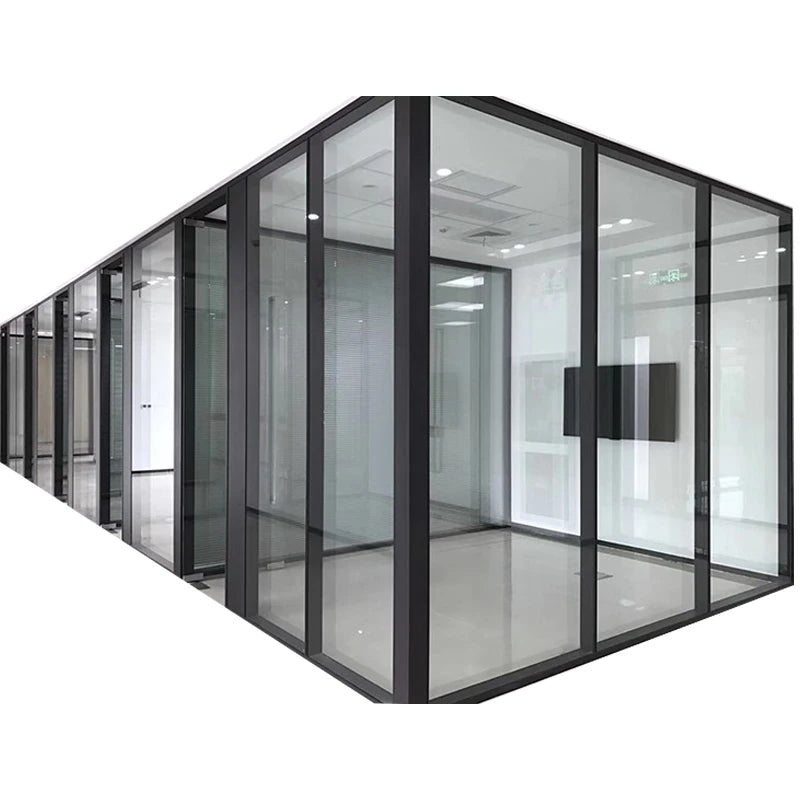 Commercial Office Foldable Aluminum Tempered Glass Partition Walls with Soundproofing for Dining Areas