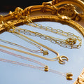 Factory OEM/ODM Personalized Fashion Stainless Steel 18K Gold Plated Chain Jewelry Ladies Gift Pendant Multilayer Necklace
