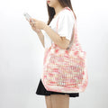 2023 Latest Vintage Lady Bohemian-Inspired Large Capacity Knitted Tote Bag Two Open Handles Women's Fashion Puffer Shoulder Bag