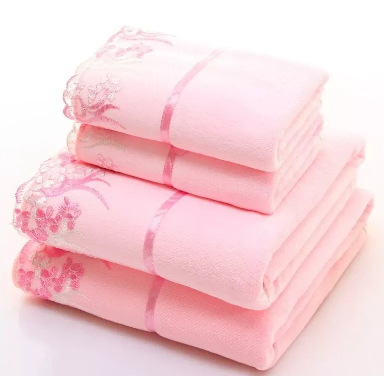 Factory Wholesale 3-Piece Microfiber Towel Set Elegant Cute Home Design Large Size Soft Quick Dry Highly Absorbent for Bath Use