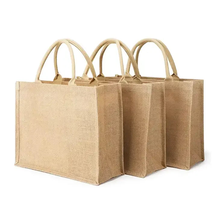 Wholesale Cheap Custom Logo Printed Eco Recycle Natural Foldable Handheld Waterproof Jute Shopping-eco Tote Bag