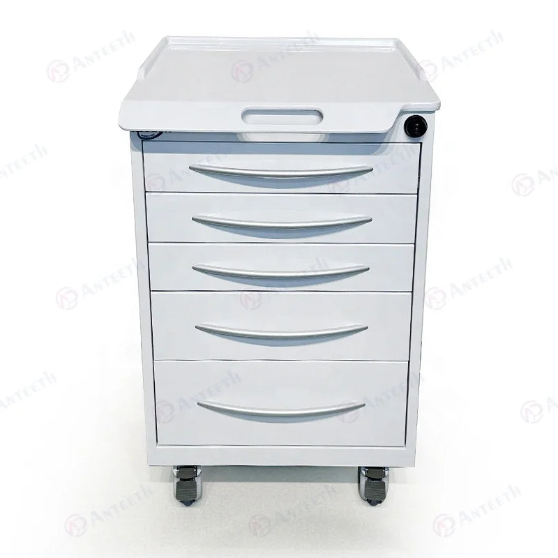 Anteeth 5 Drawers Mobile Dental Stainless Steel Marble Table Cabinet Clinic Beauty Salon Furniture Password Lock Dental Cabinet