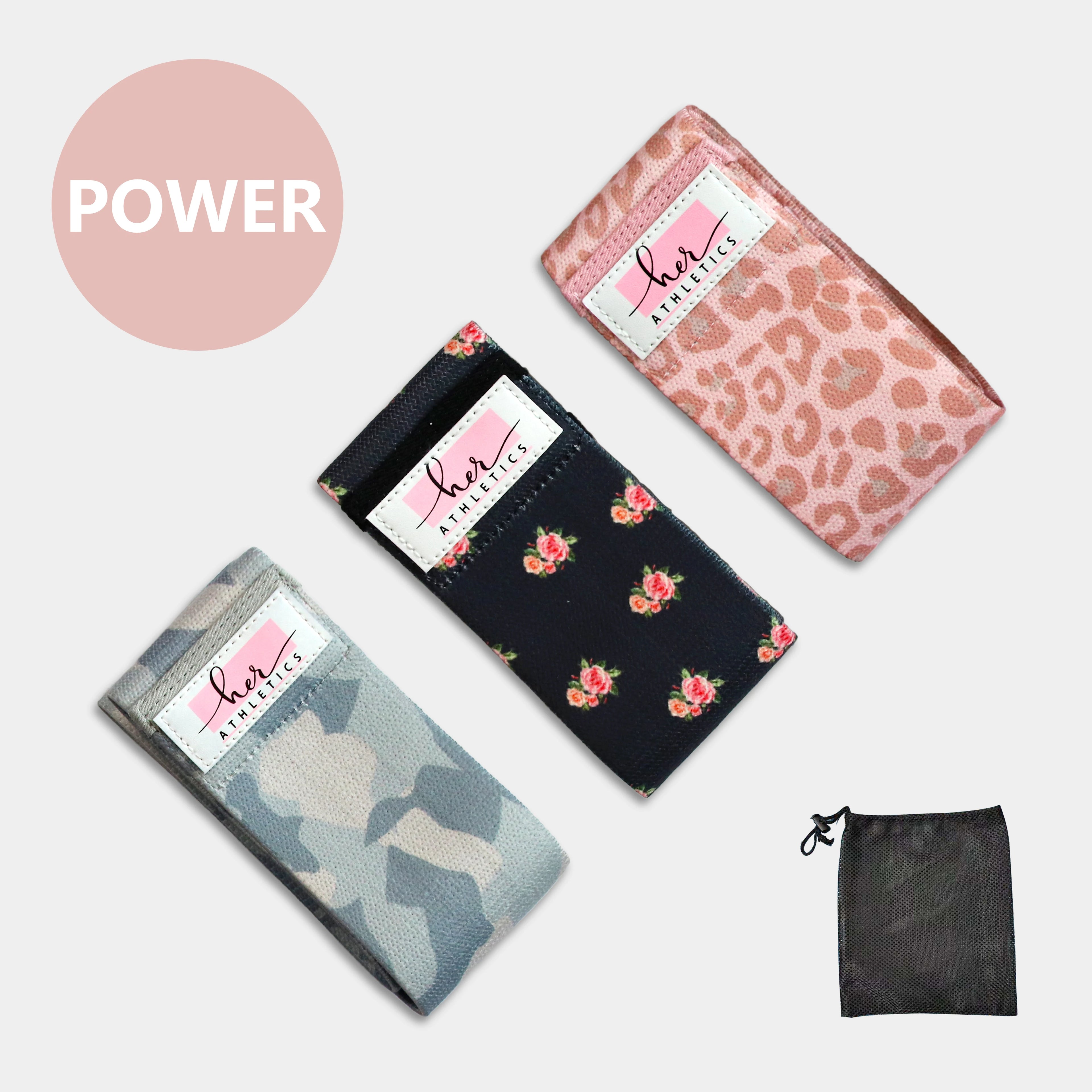 CHOOYOU Wholesale Custom Logo Set of 3 Exercise Hip Bands Set Polyester Fabric Resistance Band