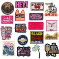 Iron on Embroidery Hot pink Funny American Humor Slang Hey Words Patch for Clothing Bag Decoration