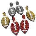Statement Boho Bohemian Glass Rice Seed Beads Beaded Rugby Rugger Ball Football Hoop Earring Women Jewelry Accessories