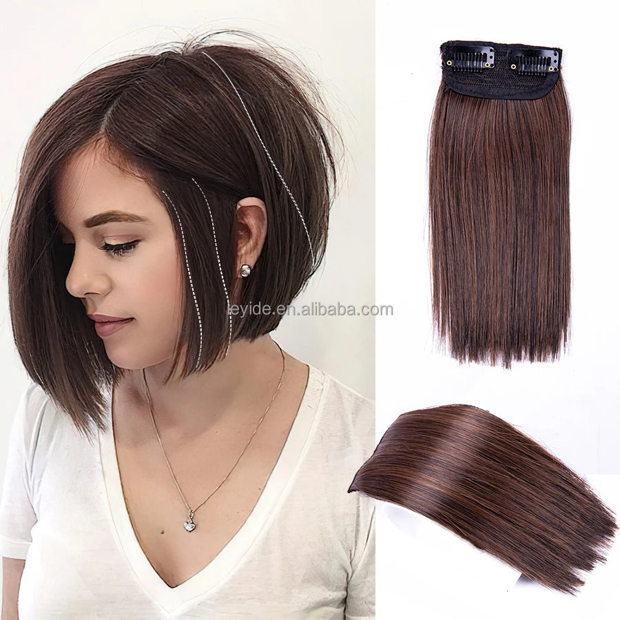 Invisible Double Weft One Piece Clip-In Hair Extensions Thick Synthetic Hair Pads for Women Adds Instant Hair Volume