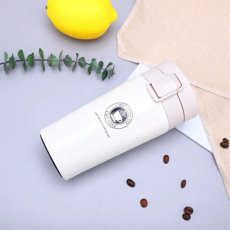 Portable Stainless Steel 380ml Coffee Mug with Lids Water Bottle and Smoothie/Juice Cup for Kids