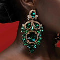 2023 New Arrival Fashion Jewelry Hot Selling Water Diamond Earrings Exaggerate Geometric Vintage Big Statement Crystal Earrings