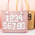 2025 Trendy Big Bag Charms with Large Number Designer PVC 0-9 Black White Digits Bag Charms Accessories for Totes Handbags