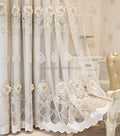 JIUANG Textiles Grommet Sheer Embroidery Curtains Blackout Polyester Lace Curtains Decorative Roller Pattern Made Cotton for