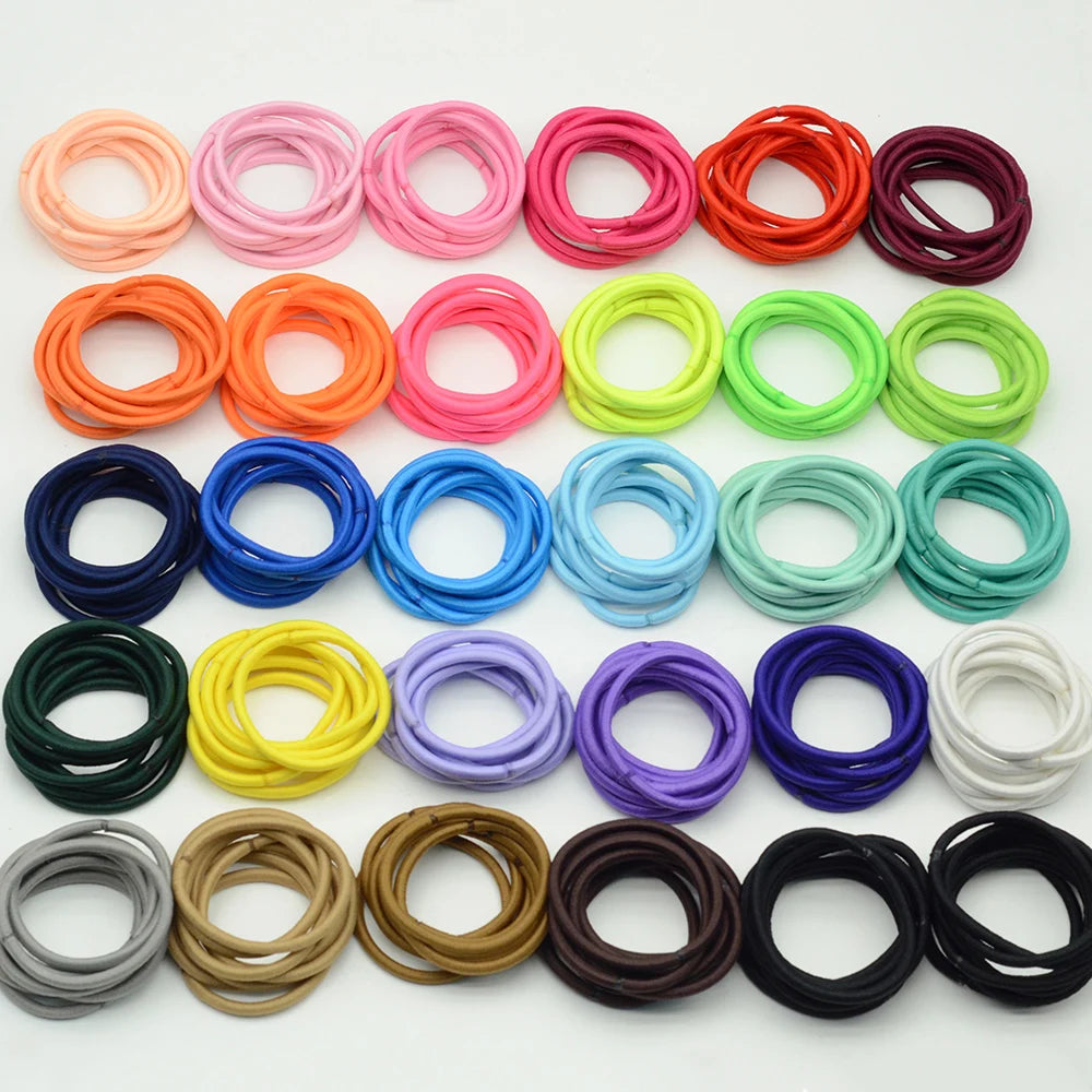 29colors 4mm Seamless Elastic Hair Bands Ponytail Holders Rope Elasticity Plain Base Hair Ties for Girl DIY Hair Accessories
