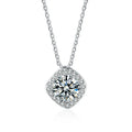 S925 Silver Square Moissanite Necklace for Women Elegant Diamond Pendant