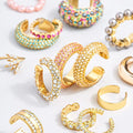 HOVANCI 2020 New Arrival Multicolor CZ Crystal Ear Cuff C Shaped Ear Clips No Pierced Clip on Earring for Women