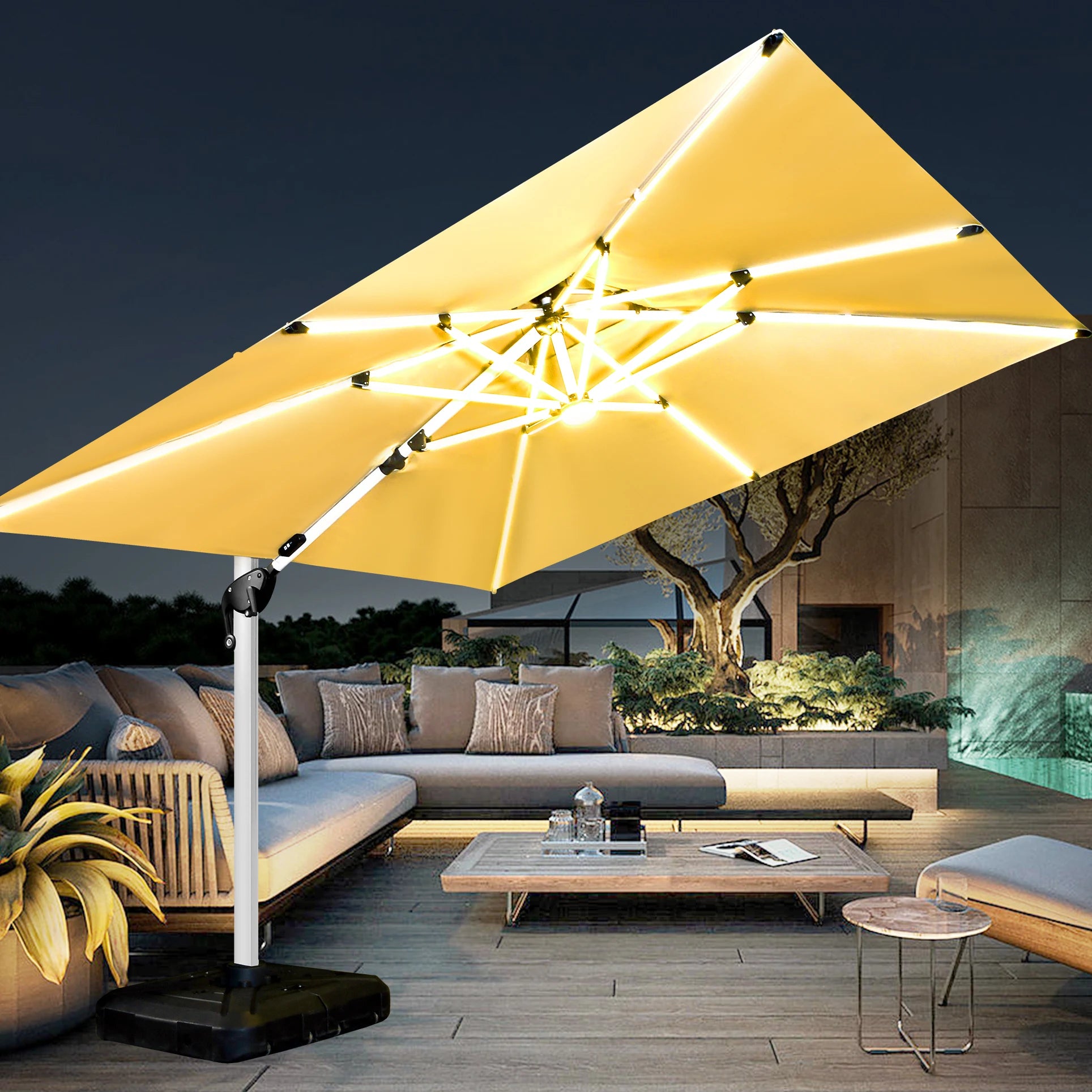 Italian Designer Outdoor Sunshade Umbrella Courtyard Villa Hotel Bar Paola Lenti Outdoor Beach Umbrella