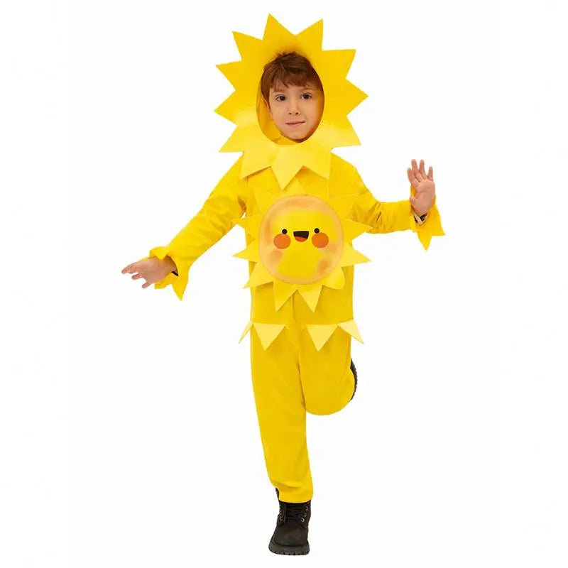 Baige 2026 New Arrival Children Cute Onesie Plant Yellow Sunflower Performance Costume for Kids