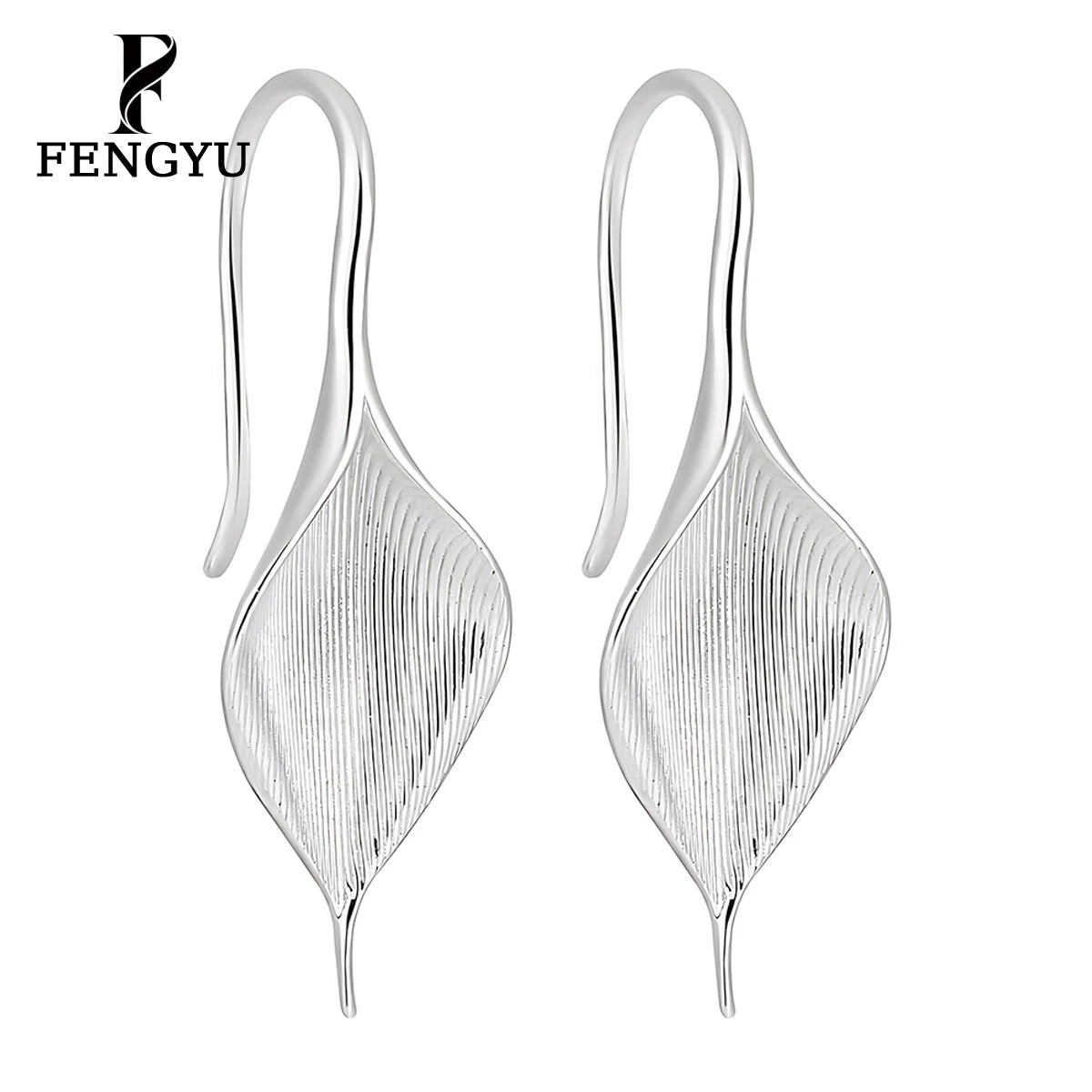 Brushed Maple Leaf Hooks Earrings Simple 925 Sterling Silver Leaves Earring for Women Designer Custom Fine Jewelry Wholesale