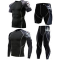 Men Sportswear 4 Piece Compression Suit Quick Dry Sport Suit for Men Fitness Sets Sports Joggers Training Gym Tracksuits Running
