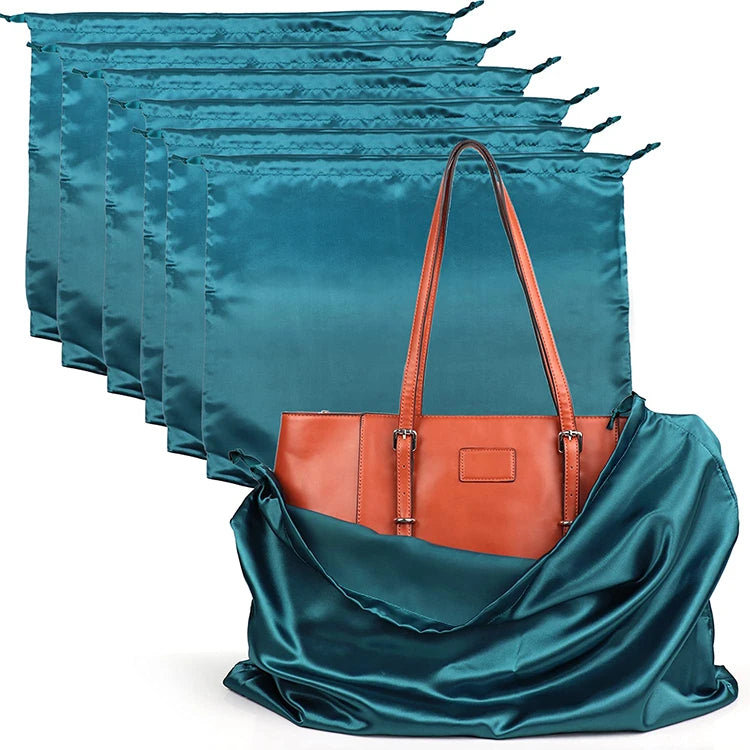 Designer Style Silk Satin Black Handbag Dust Covers Storage Bags for Handbags Eco-friendly Luxury Non Woven Bag Dust Custom