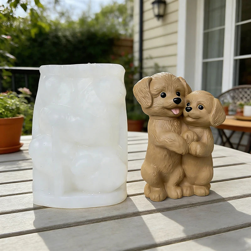 DIY Dog Silicone Candle Molds 3D Simulation Animal Pet Mold for DIY Aromatherapy Soybean Wax Candle Resin