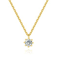 Daidan Simple Necklace Chain Six Claw Wholesale 925 Sterling Silver Women Chain 14K Gold Plated Zircon Necklace