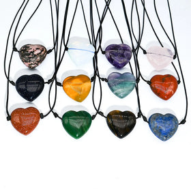 Wholesale Sandstone Lapis Lazuli Rose Quartz Crystal Hearts Pendant for Gift