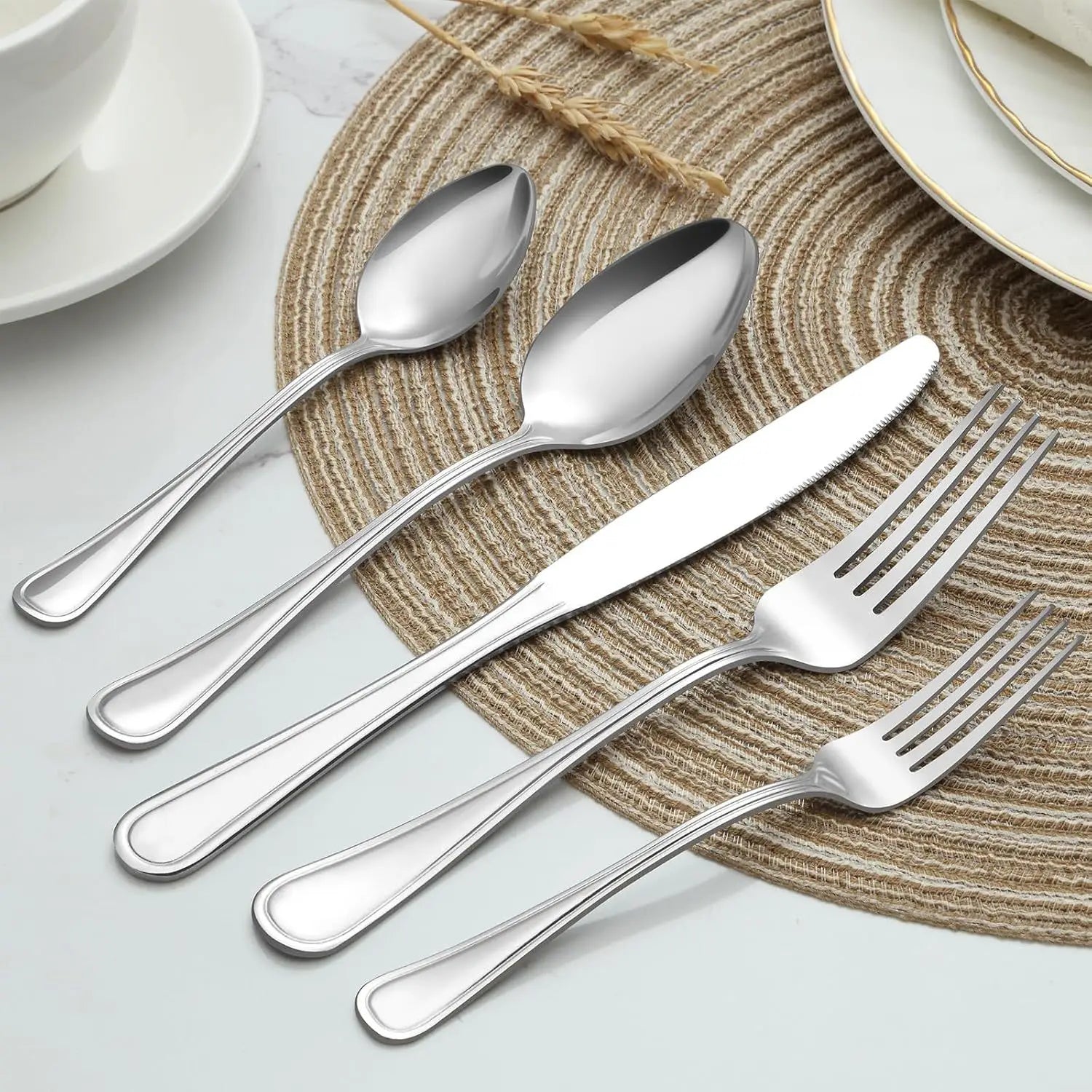 Bulk Products Luxury High Quality Stainless Steel Silverware Dinner Spoon and Fork Dinnerware Tableware Cutlery Sets for Wedding