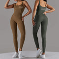XW-6643 Wholesale Women U Neckline Fitness Short Bodysuit Backless Ribs Yoga Jumpsuit Active One Piece Wear Workout Jumpsuit