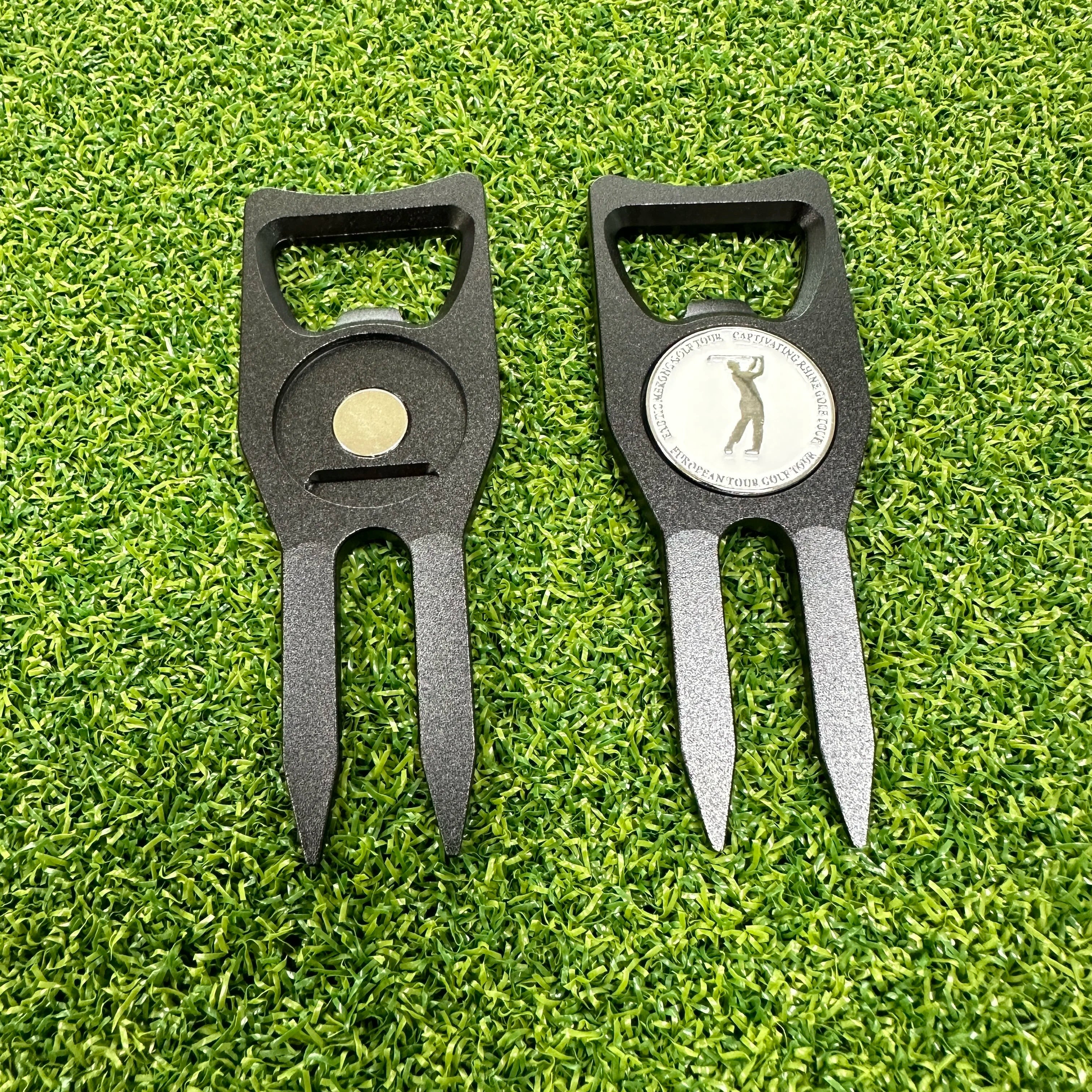 Customized 6-in-1 Assorted Color Metal Iron Golf Divot Repair Tool with Ball Marker Multi-purpose Product