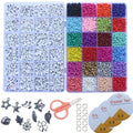 Hot Sale Jewelry Making Kit Glass Pony Seed Letter Beads Alphabet Set Acrylic Plastic Beads for Bracelets