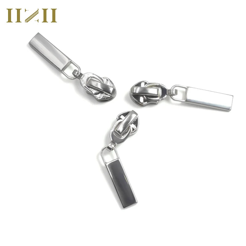 Auto Lock #5 Standard Puller Zipper Slider Nickel Plating Zinc Alloy Metal with Hook Durable Metal Zipper Puller