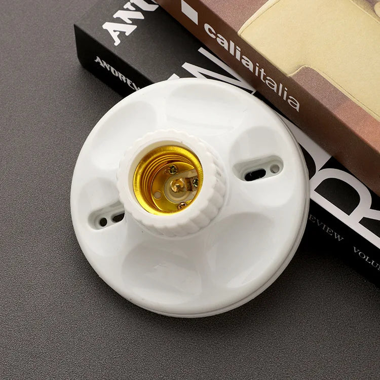 Smart Bulb Socket Holder Sound Control Light Sensor Base E27 White Switched Lamp Holders