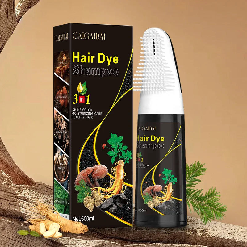 Hot Sales Wholesale Factory Price Herbal Extract Ammonia Free Hair Color Black Hair Dye Shampoo with Comb