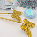 Square Makeup Mini -heart Diamond Setting Pocket Mirror Eyelash Extension Handheld with Handle Hand Lash Mirror