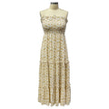 Fashion Casual Long Printed Sleeveless White Chocolate Rhinestone Weeding Dress 2024