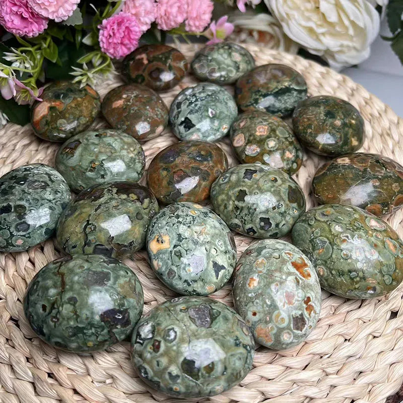 Wholesale Polished Rhyolite Stone Palm Stone Natural Crystal Palm Gemstone Tumbled