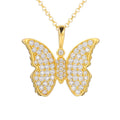 Duyizhao Fine Jewelry Hip Hop Moissanite Small Butterfly Pendant 925 Sterling Silver Necklace O Chain Women Luxury Gold Jewelry