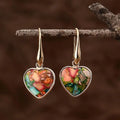 Emperor Stone Water Drop Pendant Earrings Natural Raw Gemstone Healing Dangle Heart Boho Earrings for Women Drop Shipping