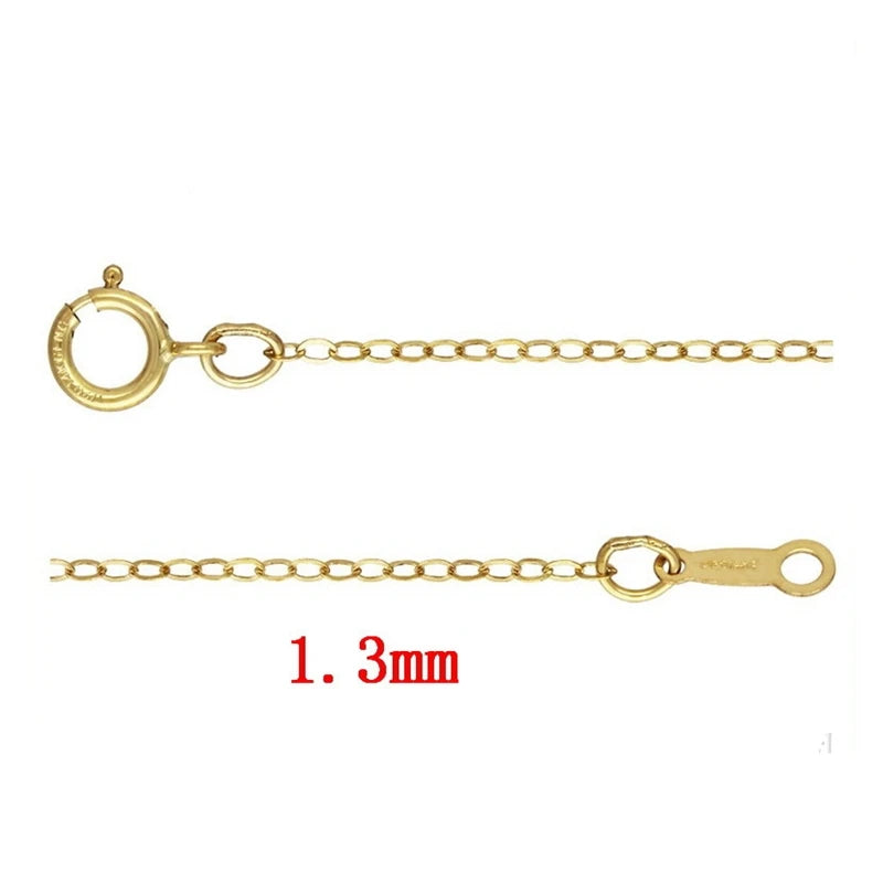 GLORY PACE 1.3mm Flat Cable Chain Finished Permanent Jewelry Women Fashion Minimalist 14k Gold Filled Non-Tarnish Non-
