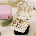 New Portable Leather Jewelry Storage case Wedding Gift Mini Travel Rings Necklace Earrings Jewelry Boxes for Girls