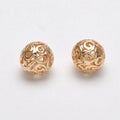 Hollow Filigree Round Metal Spacer Beads Copper Charm Bead Spacer Handmade Jewelry Finding 8.5mm 10.5mm