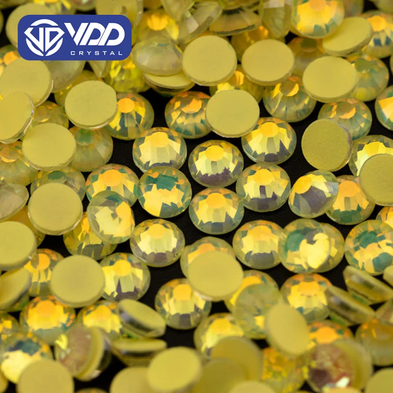 VDD 406 Yellow-Nebula SS6-SS30 Glass Rhinestones Crystal Flatback Glitter Strass Stone for Nail Art DIY Crafts Decorations