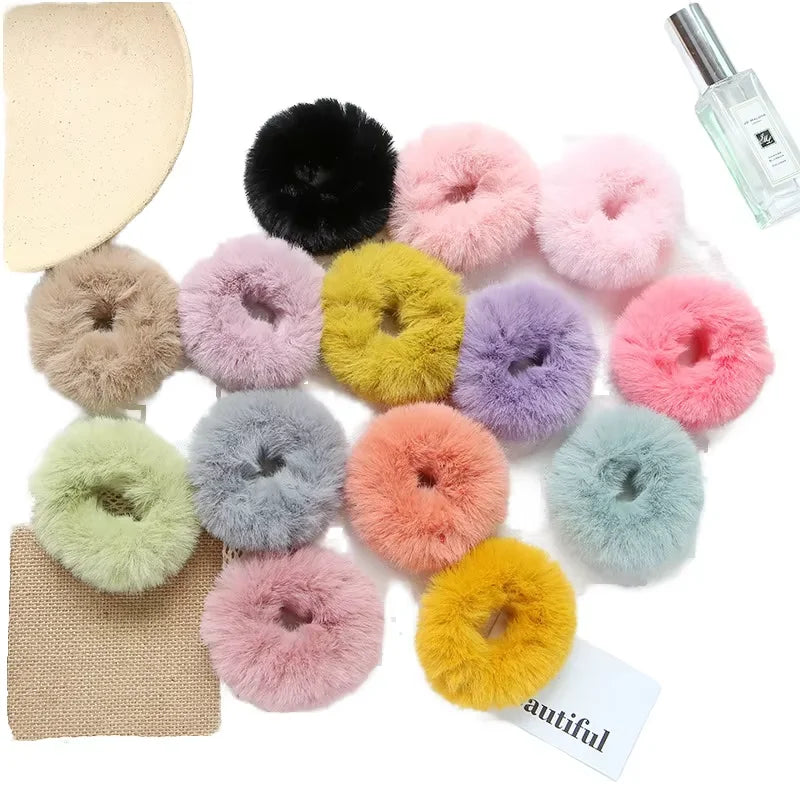 Colorful Simple Plush Hair Ring Hair Rope Hair Accessories Random Color