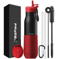 Fayren 750ml Portable Double-Walled Vacuum Insulated Sports Water Bottle Stainless Steel Flask with Silicone Sleeve