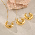 MODEL SHOW DAINTY HORN NECKLACE EARRING SET 2025 Dazan New 18k Gold Plated Tarnish Free Stainless Steel Classic Jewelry