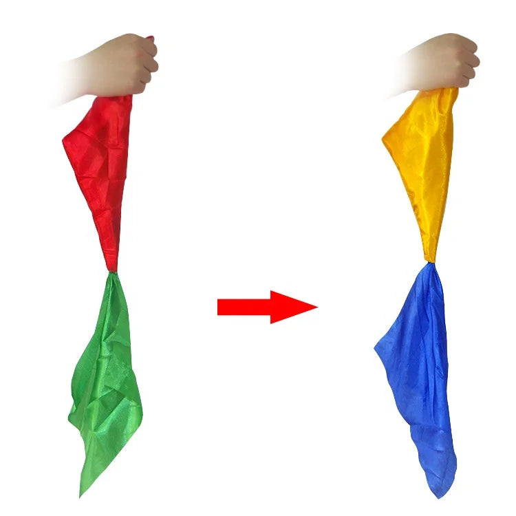 Classic Silk Double Color Changing Handkerchiefs Magic Trick Silk Change Color Magic Props