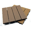 Wholesale Modern Outdoor Waterproof Square Terraza Teak Composite Decking Interlocking WPC Deck Tiles