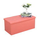 Factory Customizable Folding Storage Box PU Ottoman Living Room Storage Basket