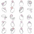Japanese and Korean Sterling Silver Female Open Ring Holder with Pearl Jewelry Findings & Components Accessory